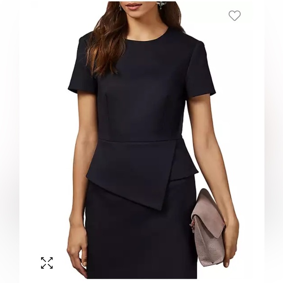 NEW Ted Baker Elynah Asymmetric Peplum Dress $295 Sz 12 - Picture 13 of 14